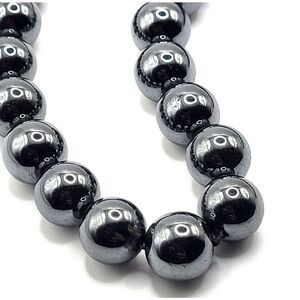 Chunky Hematite Marked 585 14k gold knotted every 10th bead 3/8in beads 23in